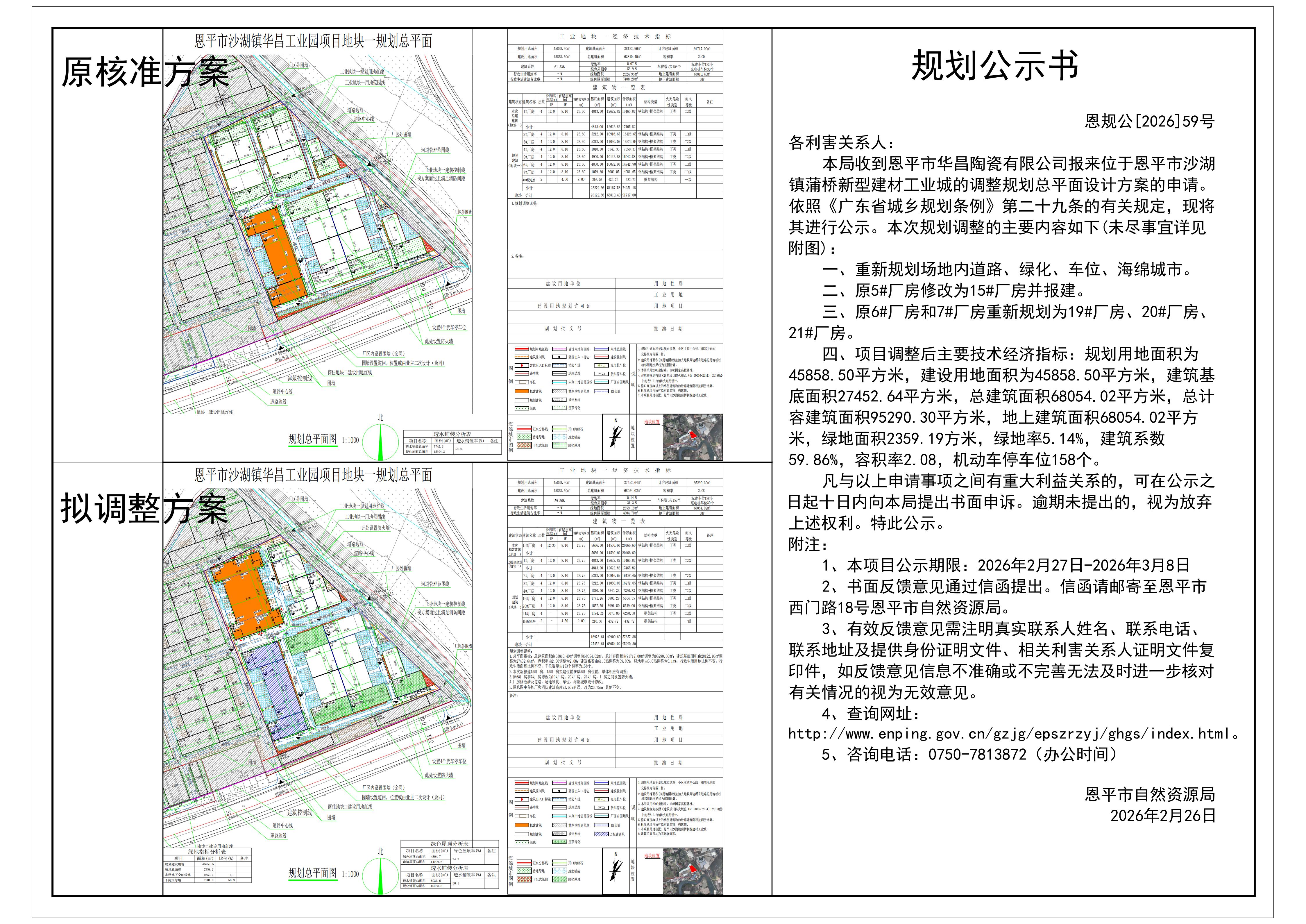 恩规公[2026]59号 规划公示书 关于恩平市沙湖镇蒲桥新型建材工业城（恩平市华昌陶瓷有限公司）的公示.jpg