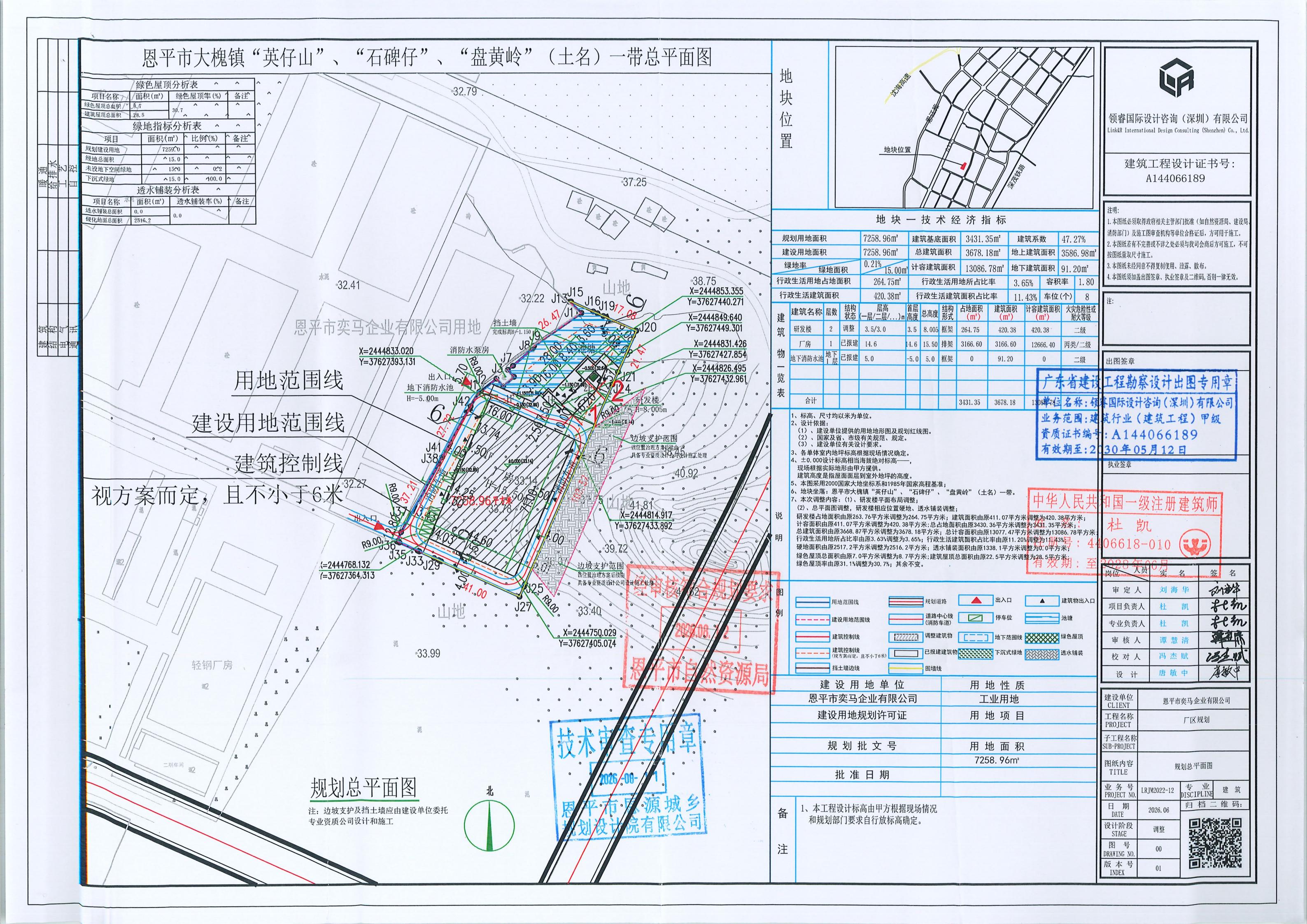 【批后公告】恩平市奕马企业有限公司恩平市大槐镇“英仔山”、“石碑仔”、“盘黄岭”（土名）一带（研发楼）_01.jpg