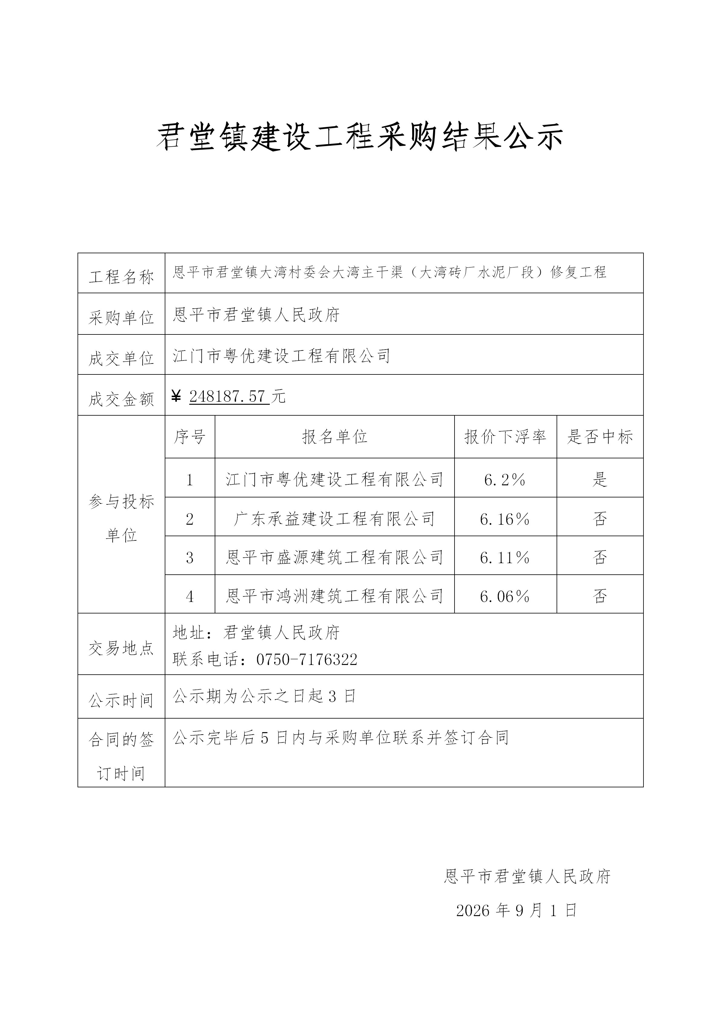 6.结果公示（恩平市君堂镇大湾村委会大湾主干渠（大湾砖厂水泥厂段）修复工程）_01.png